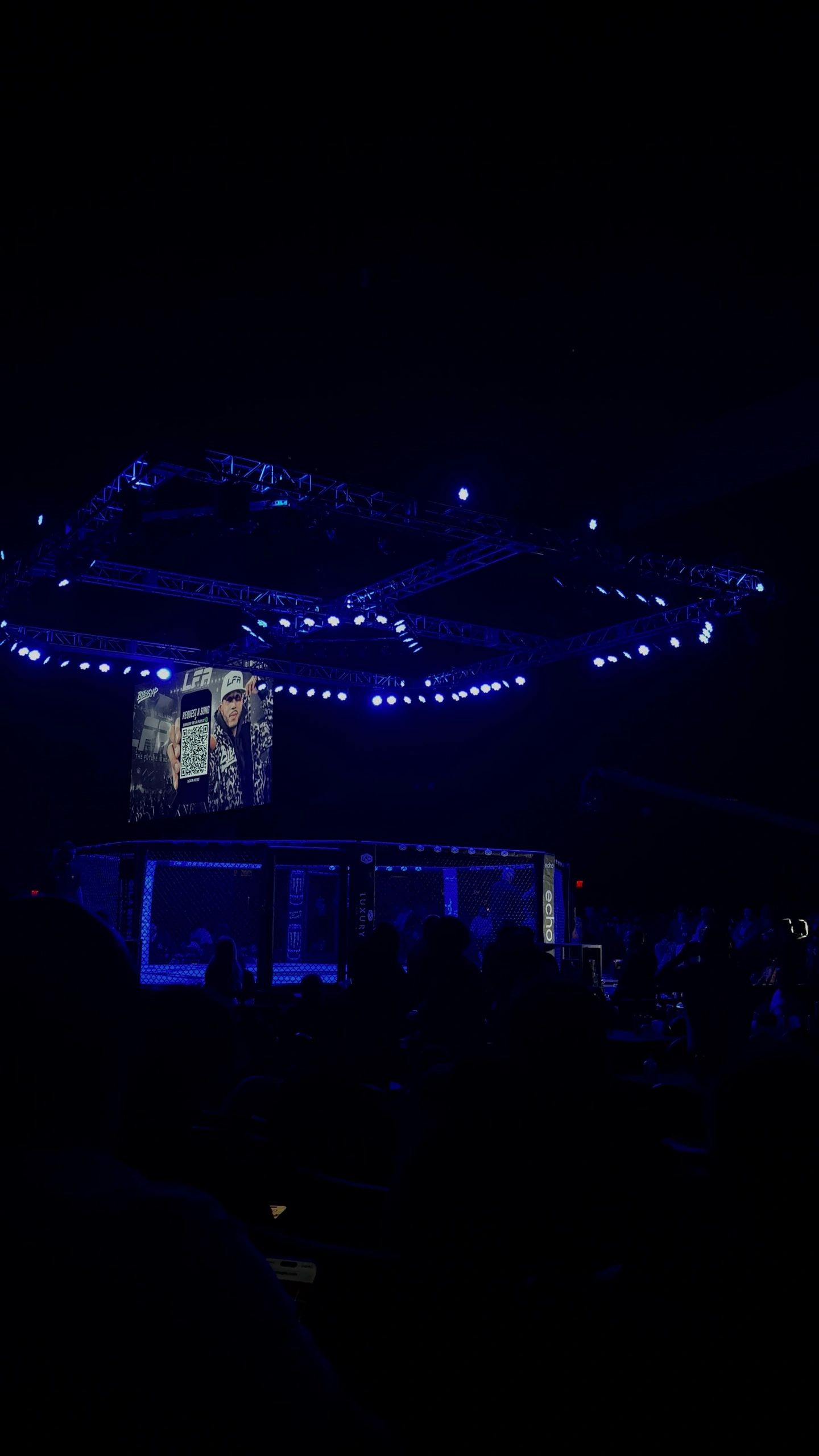 Arena under blue lighting